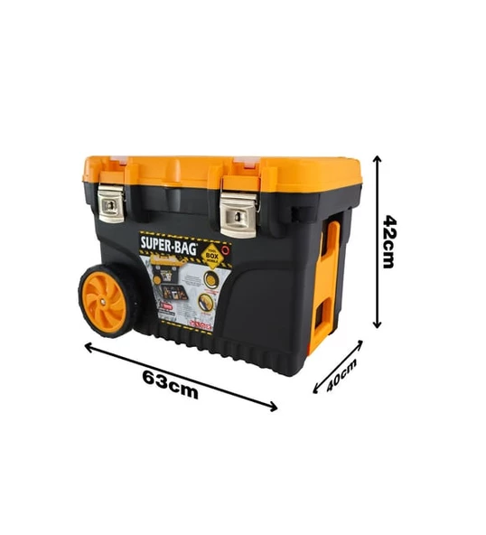 Süper Bag Tekerlekli Takım Çantası Alet Edevat Çantası Metal Kilitli Mobil Takım Çantası Mobil Çanta ASR-2011 ürün görseli 1