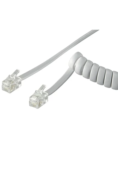 Spiralli Telefon Ahize Kablosu - Gri - Resim 2