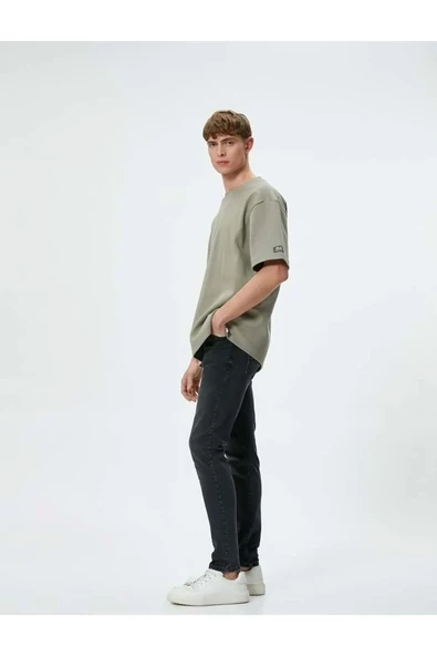 Skinny Fit Kot Pantolon - Michael Jean 4SAM40005ND SİYAH ürün görseli 1