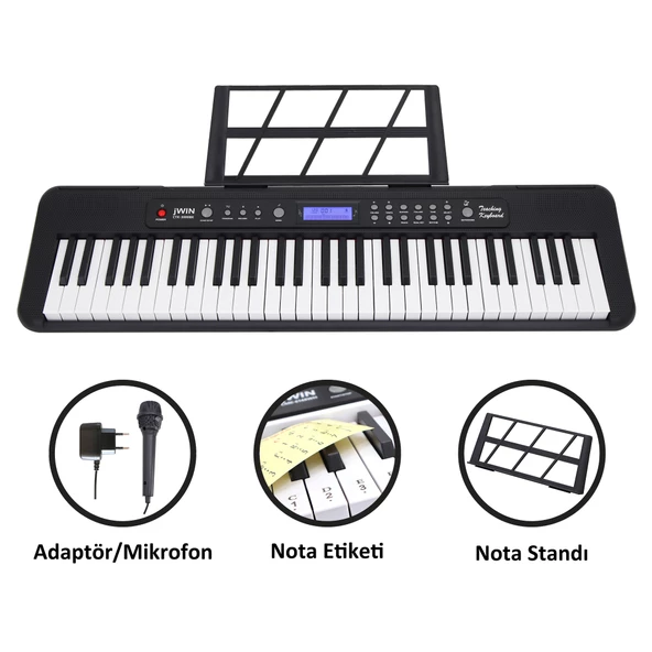 Jwin CTK-3000 61 Tuş Hassasiyetli Org (5 Oktav) - Siyah ürün görseli 1