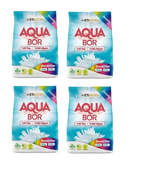 Aquabor Renkliler İçin 6 kg 4'lü Toz Deterjan ürün görseli 1