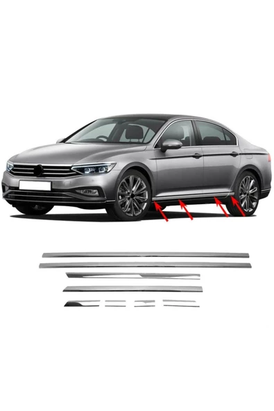 Vw Passat B8.5 - Yan Kapı Alt Çıtası Krom - 8 Prç. ürün görseli 1