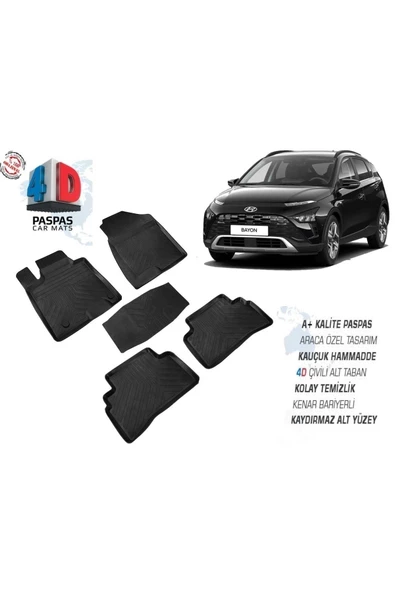 Hyundai Bayon 2021 2022 2023 Araca Özel 4d Havuzlu Paspas Omsa ürün görseli 1