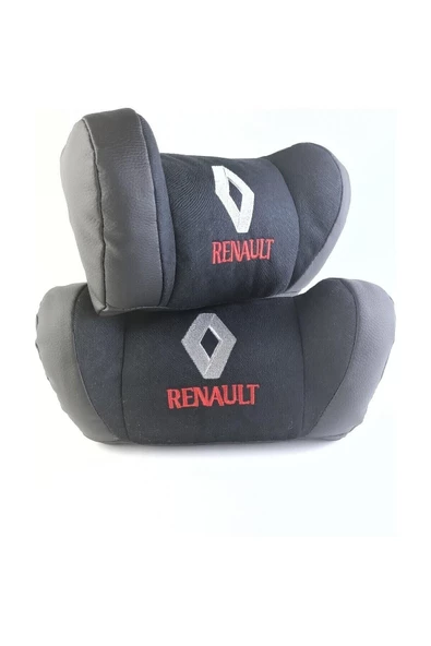 RENAULT LOGOLU LÜX OTO BOYUN YASTIĞI (2 ADET) SİYAH ürün görseli 1
