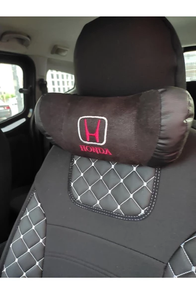 HONDA LOGOLU LÜX OTO BOYUN YASTIĞI (2 ADET) SİYAH ürün görseli 1