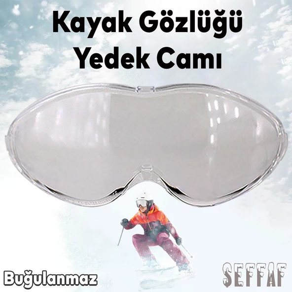 Bellasimo Çerçevesiz Kayak Gözlüğü Camı Lens Değiştirebilir Cam Antifog Güneş Kar Gözlük Camı Şeffaf ürün görseli 1