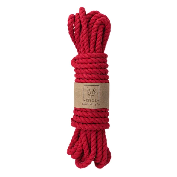 Pamuk Halat İp 10mm 3 Büküm Kırmızı (500G) ürün görseli 1