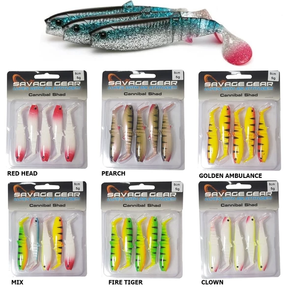 Savage gear Cannibal Shad 8cm 5gr 5 Adet Silikon Yem ürün görseli 1