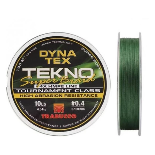 Trabucco Dyna Tex Tekno Super Braid 4B Dark Green 135m İp Misina ürün görseli 1