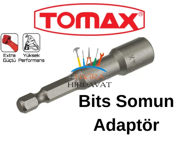 Tomax Bits Somun Adaptör 13x65 mm Bits Lokma - Resim 2