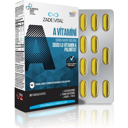 Zade Vital A Vitamini Blister 30 Kapsül ürün görseli 1