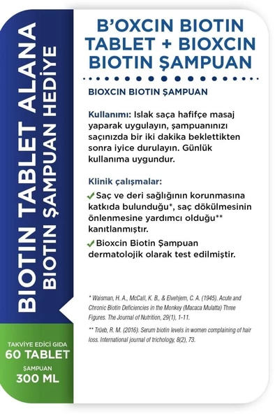Bioxcin Biotin Tablet 5000 Mg Biotin Şampuan 300ml Hediye - Resim 6