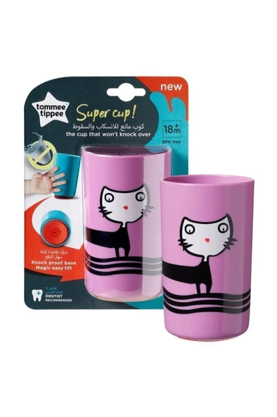 Tomme Tippee Süper Devrilmeyen Bardak 300 ml Mor/Pembe ürün görseli 1