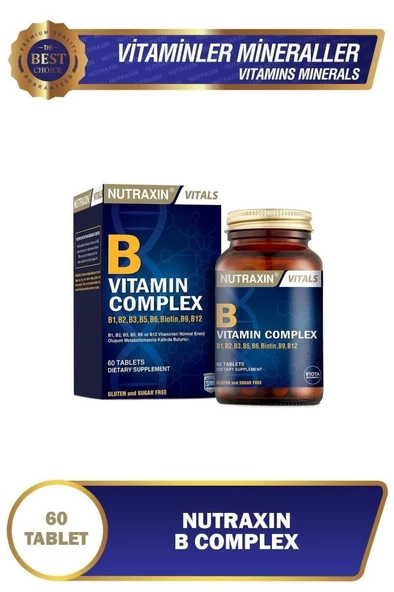 Nutraxin B Complex Vitamin 60 Tablet - Resim 2