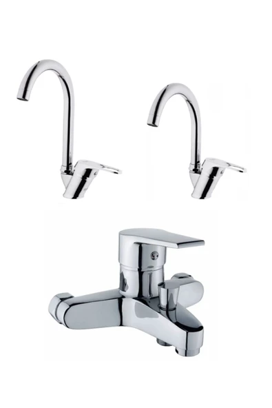 Sardıcı Mutfak + Banyo + Lavabo Batarya Seti 3'lü Krom ürün görseli 1