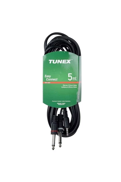 Tunex 3,5mm St Erkek 2x6,3mm Mono Erkek 5 Metre Kablo Mr-500 ürün görseli 1