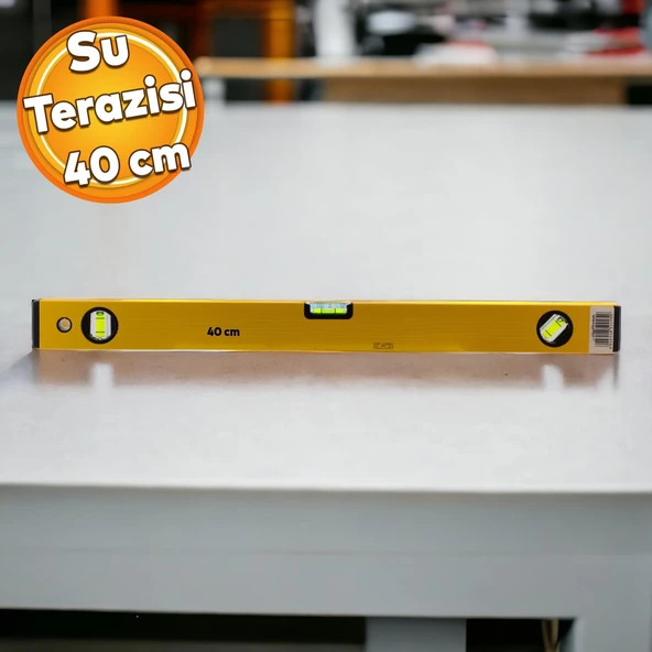 Aluminyum Su Terazisi 40 Cm İnşaat Duvar Fayans Marangoz Mühendislik Ölçüm Eğim Ölçü Eğik Ölçme ürün görseli 1