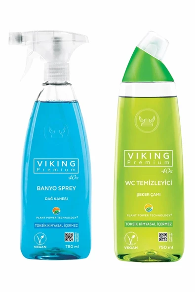 Premium 2'li (Banyo Spreyi Dağ Nanesi , Wc Temizleyici Şeker Çamı) Paket 750 ml ürün görseli 1