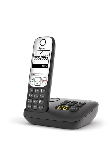 Gigaset A690A Telesekreterli DECT Telsiz Telefon Siyah – Kablosuz Sabit Hat Uyumlu Handsfree Ofis Ev Telefonu ürün görseli 1