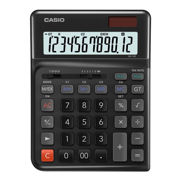 Casio DE-12E-BK 12 Haneli Masaüstü Hesap Makinesi ürün görseli 1