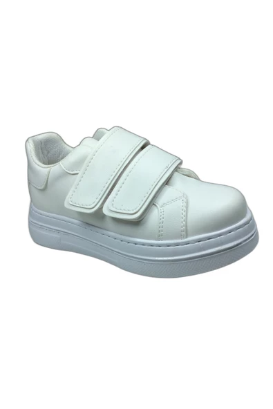 OrtopedikAL 1087 Kız Çocuk Beyaz Cırtlı Sneaker Spor Ayakkabı ürün görseli 1