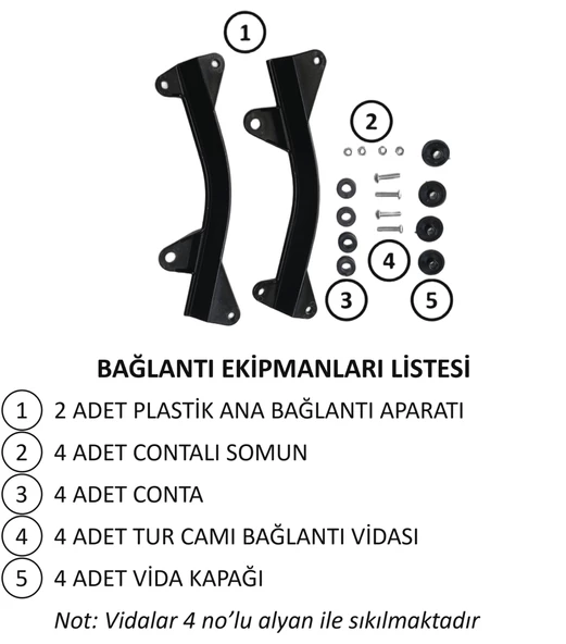 PTTAVM: ABV Honda PCX Füme Tur Camı 79x57 cm (21-24) + Bağlantı