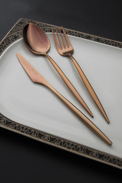 Amy Klaus Luxury Bronz 84 Parça Çatal Kaşık Bıçak Takımı ürün görseli 1