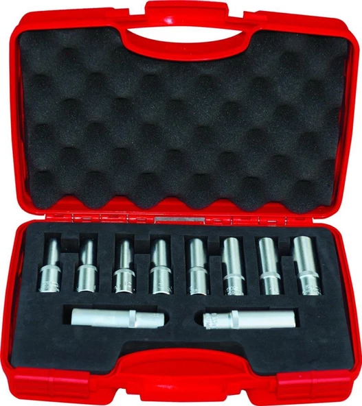 İzeltaş 1/2" 10 Parça Altı Köşe Derin Lokma Anahtar Takımı 1108006010 ürün görseli 1