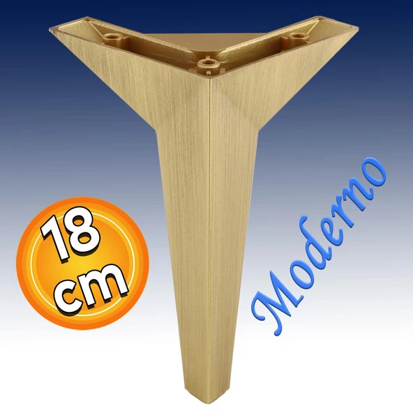 Moderno Mobilya Kanepe Tv Ünitesi Konsol Koltuk Ayağı Sarı Gold Altın Eskitme 18 Cm Ayakları ürün görseli 1