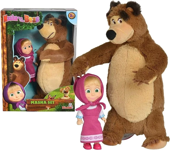 Maşa ile Koca Ayı - Masha and the Bear Masha Doll 12cm and Bear 25cm ürün görseli 1