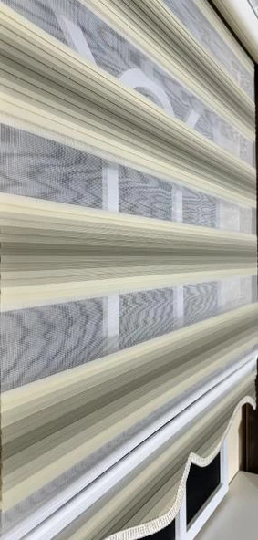 Zebra Stor Plise Krem Renk Geçişli Etek Dilimli ST129  Krem 60 x 200 ürün görseli 1