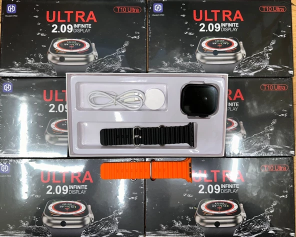 T10 Ultra Ios ve Android Destekli Siyah Kasa Çift kordon ürün görseli 1