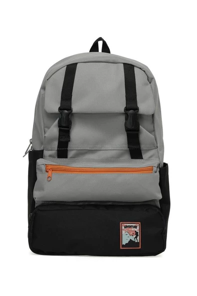 Trend Okul Sırt Çantası (Laptop Bölmeli) Gri- Siyah 1154 ürün görseli 1