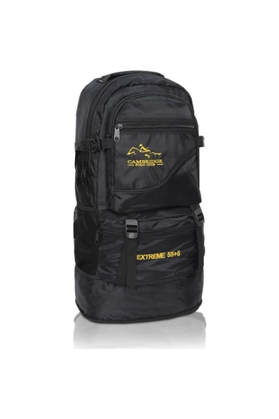Cambrıdge Polo Club Unisex Dağcı Spor Sırt Çantası Körüklü Siyah 90007 ürün görseli 1