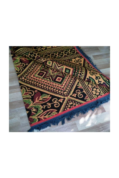 Yıldız Desen Makine Dokuması Turuncu Kilim, Evde, Piknikte, Balkonda, Bahçede ürün görseli 1