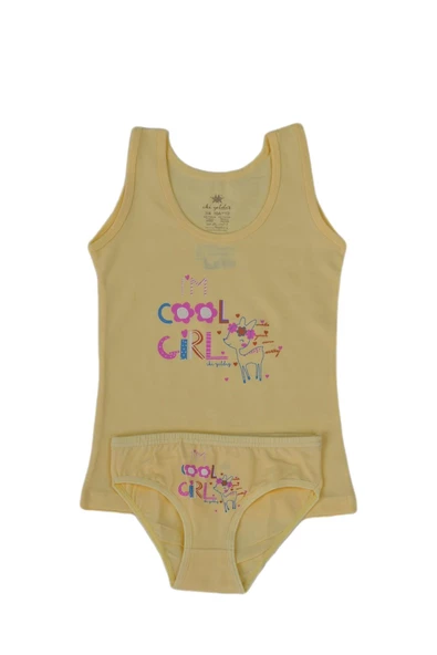 Kız Çocuk Cool Baskılı Atlet Külot Takım 8623 BGL-ST03484 ürün görseli 1