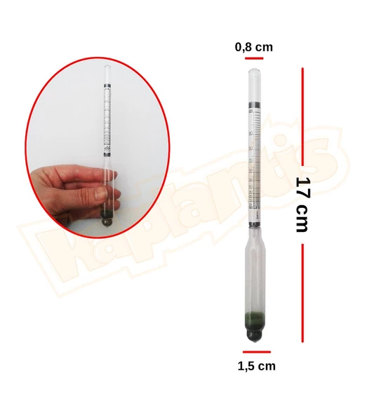 Alla Alkolmetre Tralles 0-100 20C 170mm - Resim 3