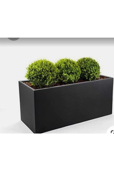 TRENDESK Galvaniz Sınır Saksılık, Çiçeklik ,çiçek Standı Texture Mat Siyah 25*60*50 ürün görseli 1