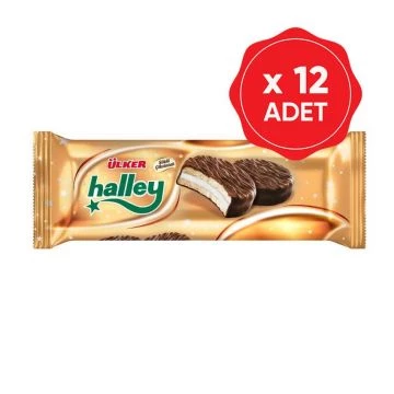 Ülker Halley Çikolata Kaplı Bisküvi 240 gr 12'li ürün görseli 1