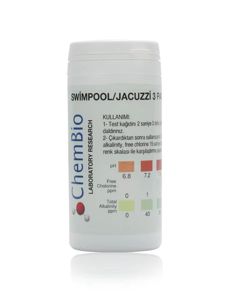 ChemBio Havuz PH Sertlik Klor Alkalinite Test Kiti 50ad. ürün görseli 1
