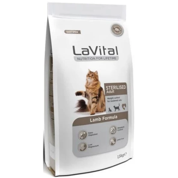 Lavital Sterilised Kuzulu 1,5kg Kısır Kedi Maması Kısırlaştırılmış Kuru Kedi Maması ürün görseli 1