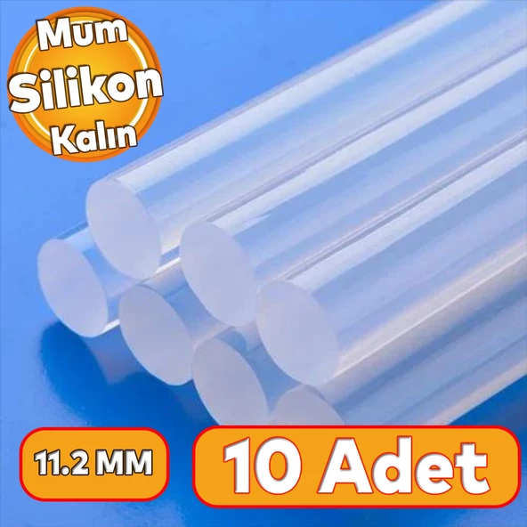 Kalın 10 ADET Mum Silikon 11.2 mm Çubuk Sıcak Silikon Hobi Süs Hediyelik Eşya Maket Yapıştırma ürün görseli 1