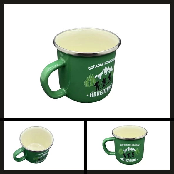 Uyguna-Yakala Yeşil Out-1900 Orcamp Retro Emaye Kupa Bardak Adventure-MLZ.258 ürün görseli 1