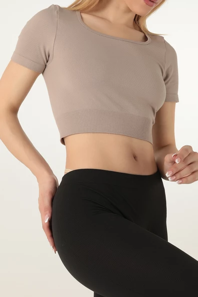DoReMi Seamless Kısa Kollu Crop - Resim 3