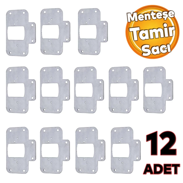 Menteşe Tamir Sacı Dolap Kapak Tas Taş Nobel Pratik Onarım Kiti 6,5x9 cm Yuva Tablası Saç 12 Adet ürün görseli 1