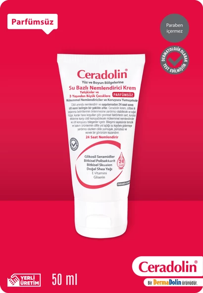 Ceradolin Parfümsüz Su Bazlı Nemlendirici Krem 50 Ml ürün görseli 1