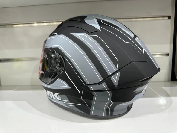 Kask Smk MA261Stellar Bolt Mat Siyah/Gri - Resim 3