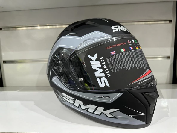 Kask Smk MA261Stellar Bolt Mat Siyah/Gri - Resim 4