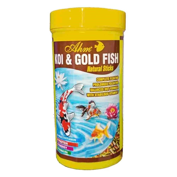 Ahm Koi Goldfish Natural Sticks Balık Yemi 250 Ml ürün görseli 1