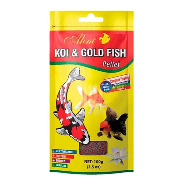 Ahm Koi Goldfish Pellet Japon Balıkları İçin Yem 100 gr ürün görseli 1